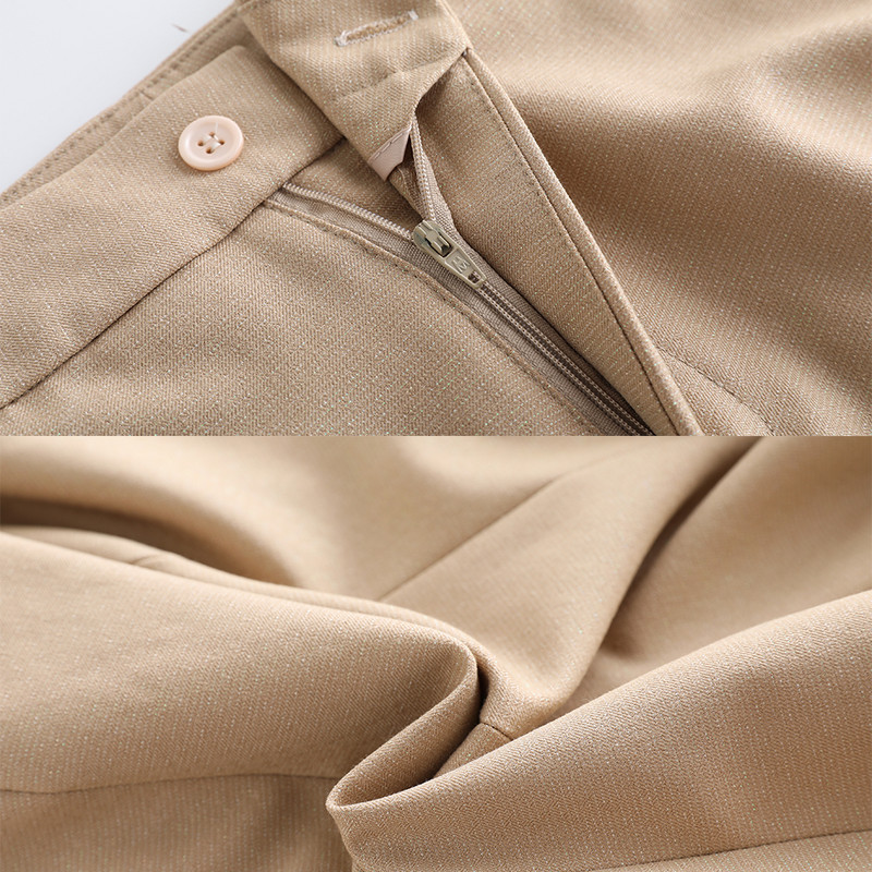 Kiváló minőségű női aszimmetrikus formális nadrágkosztüm 5XL divatos bézs khaki blézer 2 részes szett OL női téli kabát nadrággal