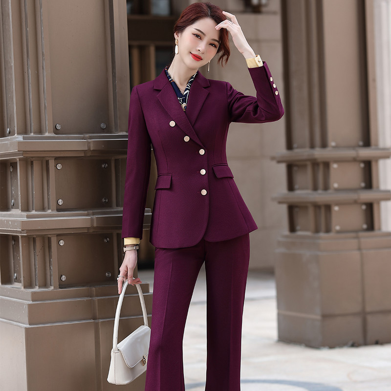 Női Kiváló minőségű formális nadrágkosztüm legnagyobb méretű 5XL 2 részes szett divat gomb dekoráció blézer dzseki női téli ruhák