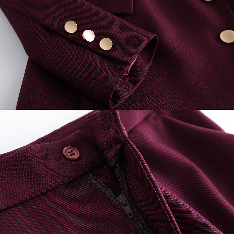 Női Kiváló minőségű formális nadrágkosztüm legnagyobb méretű 5XL 2 részes szett divat gomb dekoráció blézer dzseki női téli ruhák