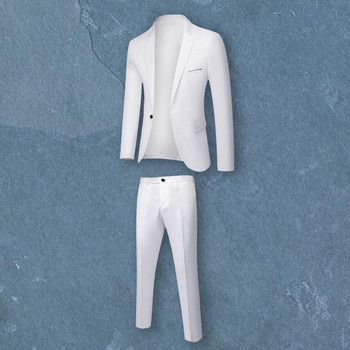 Ελκυστικό κοστούμι γαμπρού Ζεστές τσέπες Ανοιξιάτικο φθινόπωρο με κουμπιά ρεβέρ Επίσημο κοστούμι Επίσημο κοστούμι ιδιοσυγκρασία