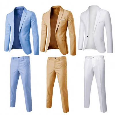 Attractive Groom Suit Cozy Pockets Spring Autumn Lapel Buttons Formal Suit  Formal Suit Temperament