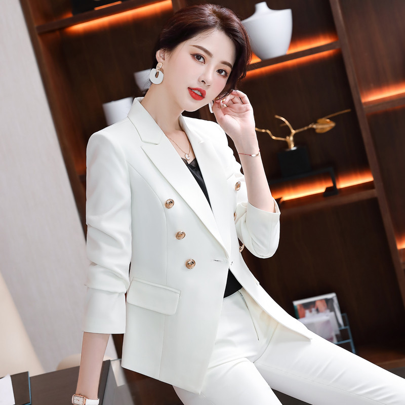 Divat Piros Női Formális Egyenruha Tervek Nadrágruhák Őszi Téli Professzionális OL Stílusok Női Üzleti Blézerek Elegáns Piros