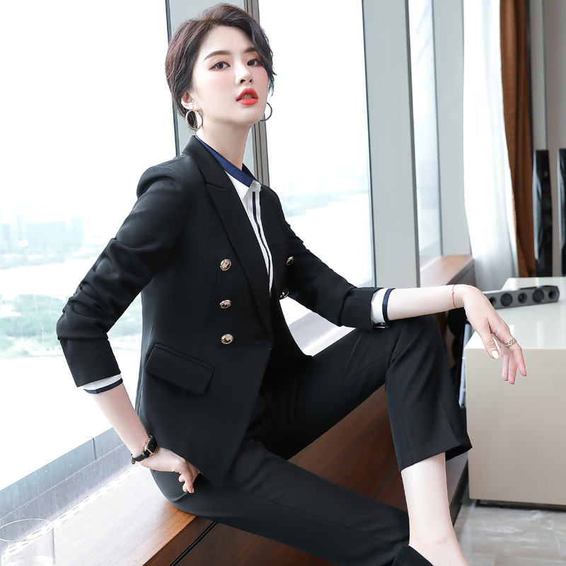 Divat Piros Női Formális Egyenruha Tervek Nadrágruhák Őszi Téli Professzionális OL Stílusok Női Üzleti Blézerek Elegáns Piros