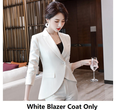 Hosszú ujjú formális egyenruha Designs nadrágkosztüm irodai hölgyeknek Professzionális OL stílusok Őszi téli blézer szett Elegáns piros