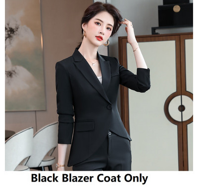 Hosszú ujjú formális egyenruha Designs nadrágkosztüm irodai hölgyeknek Professzionális OL stílusok Őszi téli blézer szett Elegáns piros