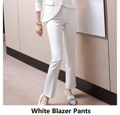 Hosszú ujjú formális egyenruha Designs nadrágkosztüm irodai hölgyeknek Professzionális OL stílusok Őszi téli blézer szett Elegáns piros