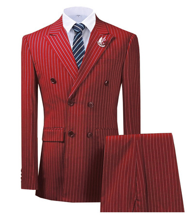 Duplasoros csúcs hajtókacsíkos bordó blézer kétrészes férfi öltöny nadrággal formális sötétkék kabát esküvői vőlegény szmokinghoz