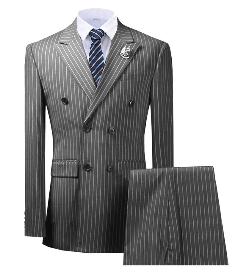 Duplasoros csúcs hajtókacsíkos bordó blézer kétrészes férfi öltöny nadrággal formális sötétkék kabát esküvői vőlegény szmokinghoz