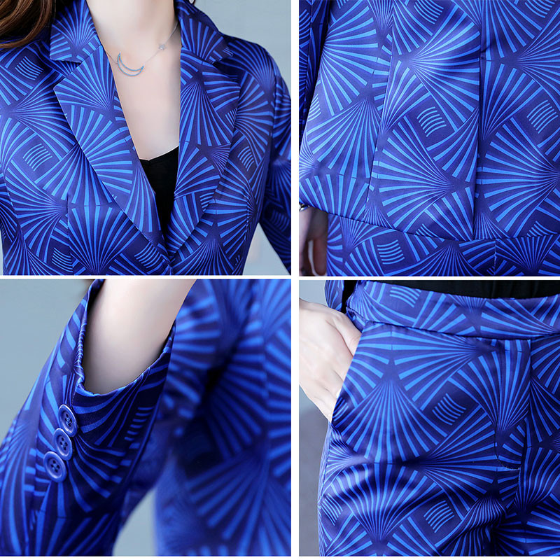 Blazer casual Set 2 piese Jachete de birou și pantaloni lungi Costum pentru femei Blazere de primăvară Jachete Ansamblu Femei 2022