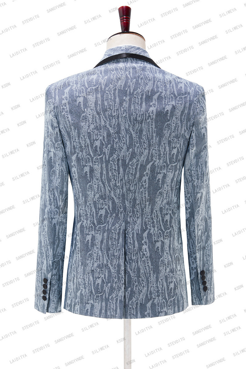 2023-as új világoskék farmer jacquard kiváló minőségű tökéletes öltöny, új dizájn esküvői öltöny 2023-as olasz design egyedi férfi öltöny