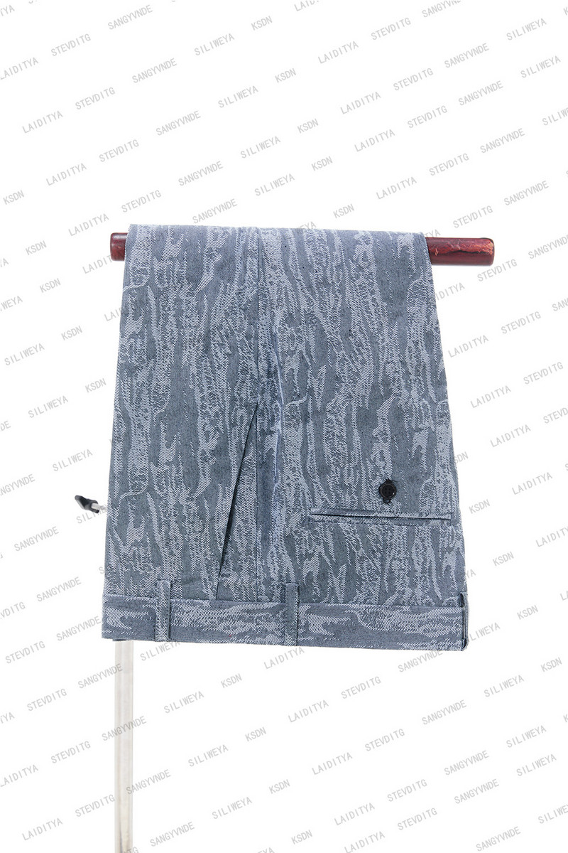 2023-as új világoskék farmer jacquard kiváló minőségű tökéletes öltöny, új dizájn esküvői öltöny 2023-as olasz design egyedi férfi öltöny