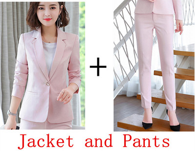Irodai munka egyenruha Üzleti női nadrág öltönyök női formális 2 részes blézer szett dzsekik nadrágok őszi tavaszi ruhák 2022 4XL
