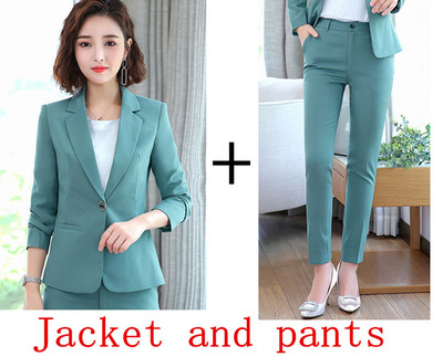 Irodai munka egyenruha Üzleti női nadrág öltönyök női formális 2 részes blézer szett dzsekik nadrágok őszi tavaszi ruhák 2022 4XL