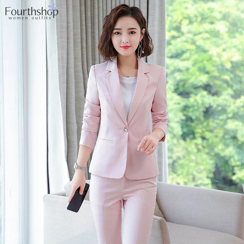 Irodai munka egyenruha Üzleti női nadrág öltönyök női formális 2 részes blézer szett dzsekik nadrágok őszi tavaszi ruhák 2022 4XL