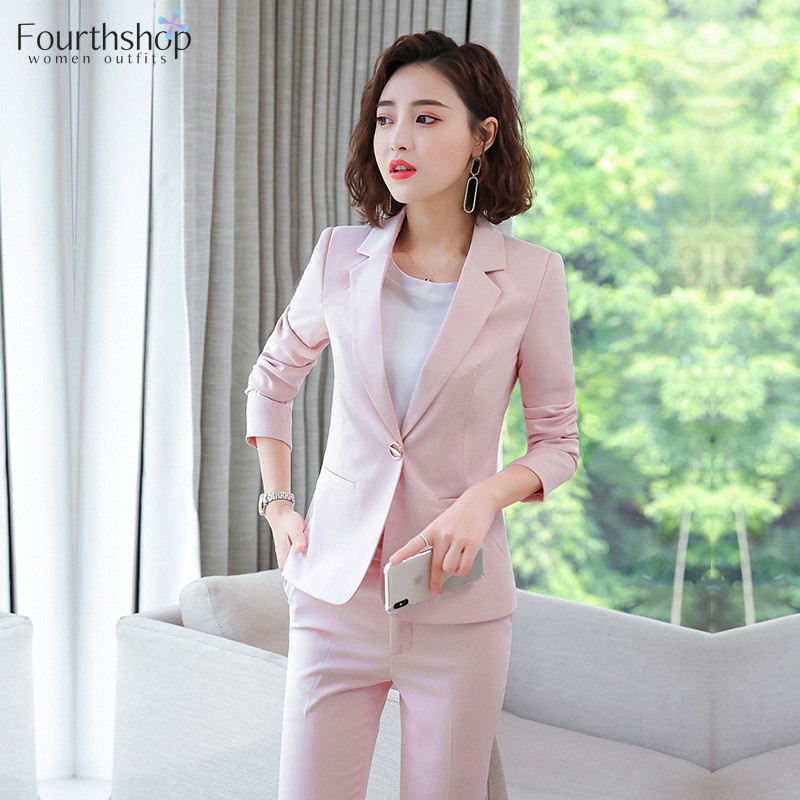 Irodai munka egyenruha Üzleti női nadrág öltönyök női formális 2 részes blézer szett dzsekik nadrágok őszi tavaszi ruhák 2022 4XL