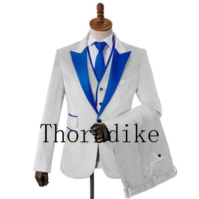 Egygombos karcsúsított férfi öltönyök világoslila bársony báli színpadi esküvői szmokingok 2021 őszi 3 részes férfi öltöny kabát mellény nadrág