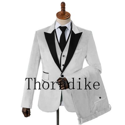 Egygombos karcsúsított férfi öltönyök világoslila bársony báli színpadi esküvői szmokingok 2021 őszi 3 részes férfi öltöny kabát mellény nadrág