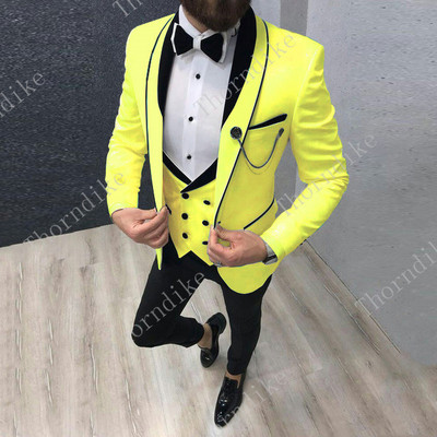 Egygombos karcsúsított férfi öltönyök világoslila bársony báli színpadi esküvői szmokingok 2021 őszi 3 részes férfi öltöny kabát mellény nadrág