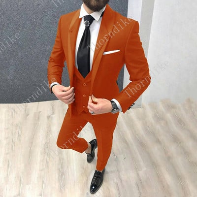 Egygombos karcsúsított férfi öltönyök világoslila bársony báli színpadi esküvői szmokingok 2021 őszi 3 részes férfi öltöny kabát mellény nadrág