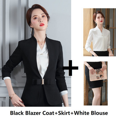 Divat Bor Egyenruha Stílusok Női üzleti öltönyök Professzionális nadrágkosztümök kabátokkal és nadrágokkal Női irodai munkaruházat Blézerek