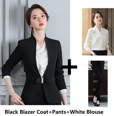 Divat Bor Egyenruha Stílusok Női üzleti öltönyök Professzionális nadrágkosztümök kabátokkal és nadrágokkal Női irodai munkaruházat Blézerek