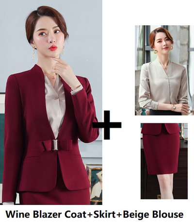 Divat Bor Egyenruha Stílusok Női üzleti öltönyök Professzionális nadrágkosztümök kabátokkal és nadrágokkal Női irodai munkaruházat Blézerek