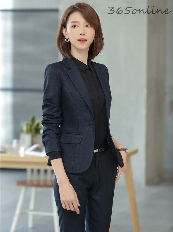 Kiváló minőségű szövetből készült női öltönyök formai egyenruha minták nadrágkosztümök őszi tél női OL Munkaruházat Professzionális blézerek
