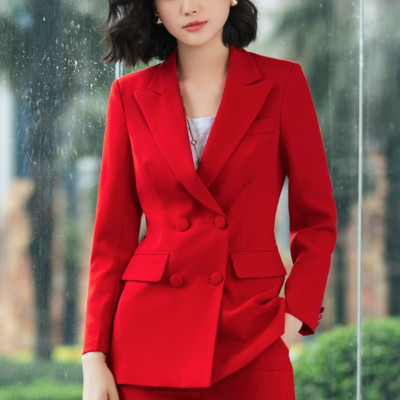 Irodai női munkanadrág öltönyök női üzleti egyenruhák kétsoros divatos nadrág blézer szett formális kabát öltöny női 2019