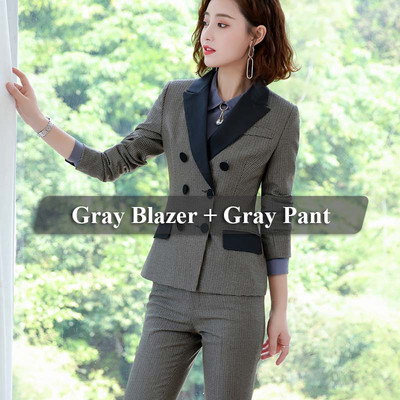 Lenshin kiváló minőségű 2 részes szett Houndstooth formális nadrágkosztüm blézer irodai női dizájn női puha dzseki és teljes hosszúságú nadrág