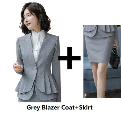 Őszi téli egyenruha Formális üzleti öltönyök nőknek Irodai munkaruha Professzionális karrier Interjú Blézer szett
