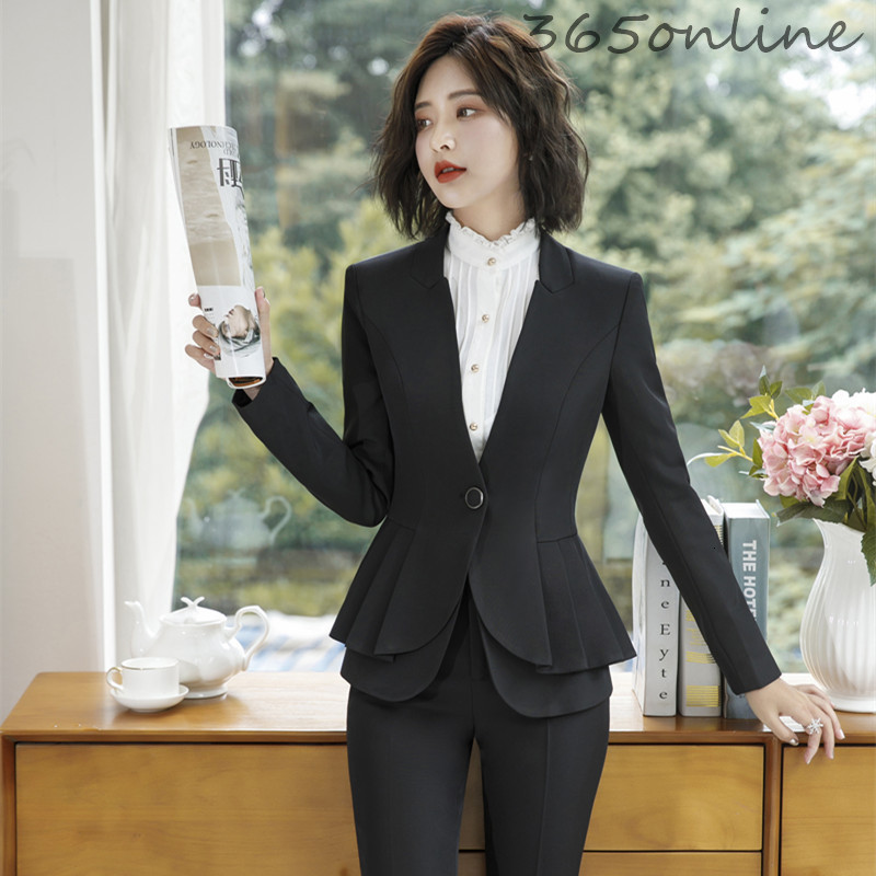 Őszi téli egyenruha Formális üzleti öltönyök nőknek Irodai munkaruha Professzionális karrier Interjú Blézer szett