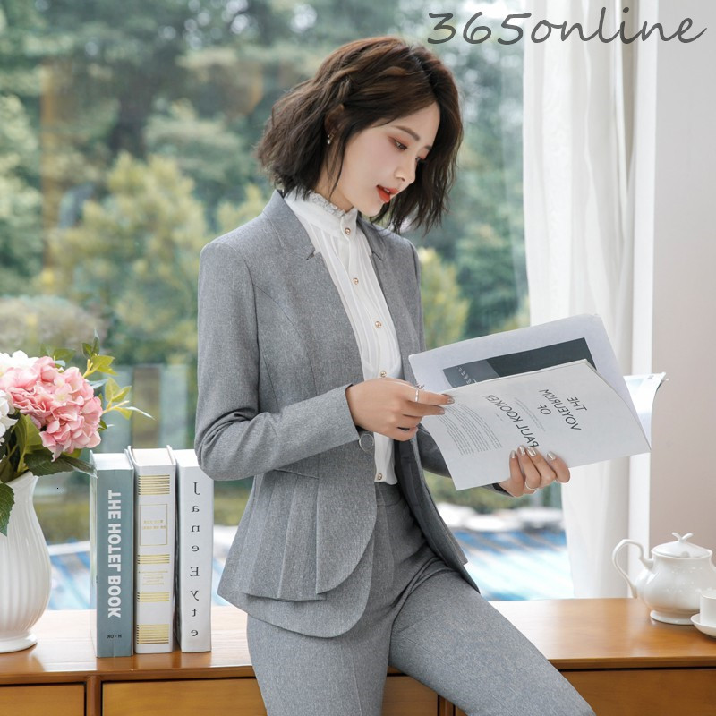 Őszi téli egyenruha Formális üzleti öltönyök nőknek Irodai munkaruha Professzionális karrier Interjú Blézer szett