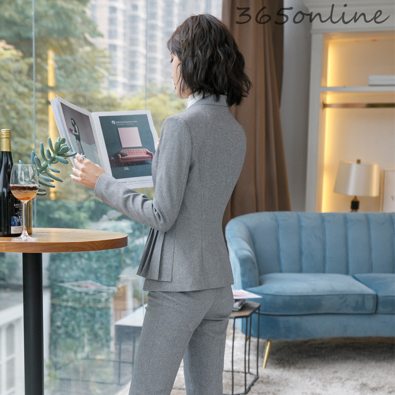 Őszi téli egyenruha Formális üzleti öltönyök nőknek Irodai munkaruha Professzionális karrier Interjú Blézer szett