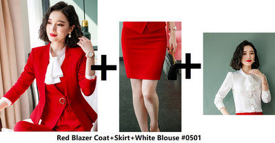 Őszi téli egyenruha Stílusok Hivatalos női öltönyök Professzionális női irodai munkaruha Nadrágruhák Blézerek Elegáns Piros