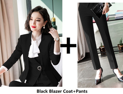 Őszi téli egyenruha Stílusok Hivatalos női öltönyök Professzionális női irodai munkaruha Nadrágruhák Blézerek Elegáns Piros