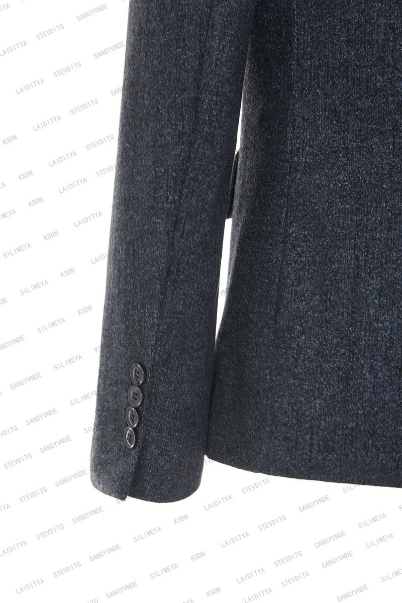 2023, két részes szett kabát nadrág divat új férfi kék fekete vegyes betűs mintás alkalmi üzleti karcsú vőlegény esküvői öltöny