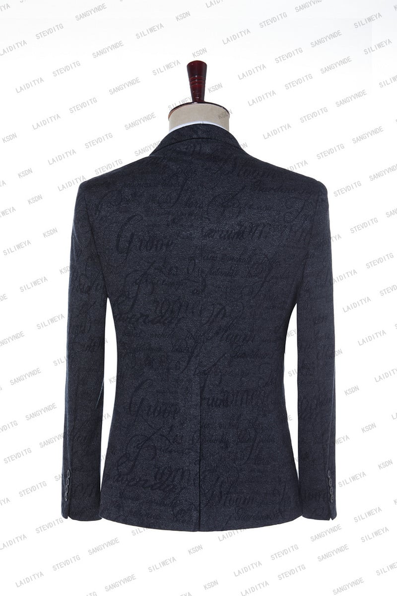 2023-as új esküvői szmoking öltönyök, sötétszürke bársony mintás karcsú szabású férfiaknak, 2 db vőfély férfi, hivatalos üzlet (kabát+nadrág)