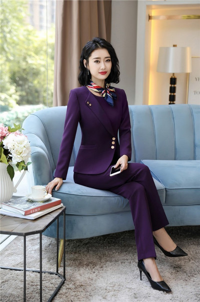 OL Stílusok Formális egyenruha Tervek Női öltönyök nadrággal és felsővel Női irodai munkaruházat Blézerek Professzionális nadrágkosztümök