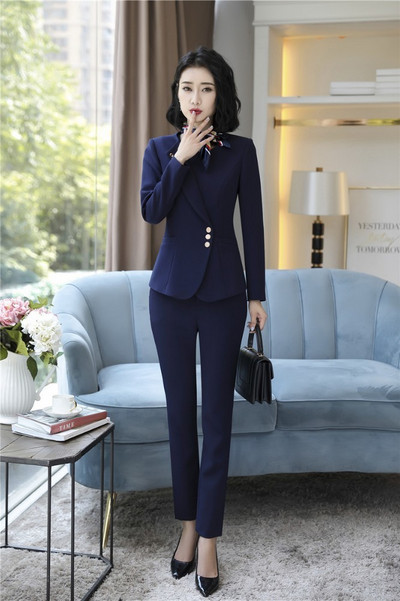 OL Stílusok Formális egyenruha Tervek Női öltönyök nadrággal és felsővel Női irodai munkaruházat Blézerek Professzionális nadrágkosztümök