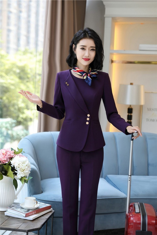 OL Stílusok Formális egyenruha Tervek Női öltönyök nadrággal és felsővel Női irodai munkaruházat Blézerek Professzionális nadrágkosztümök