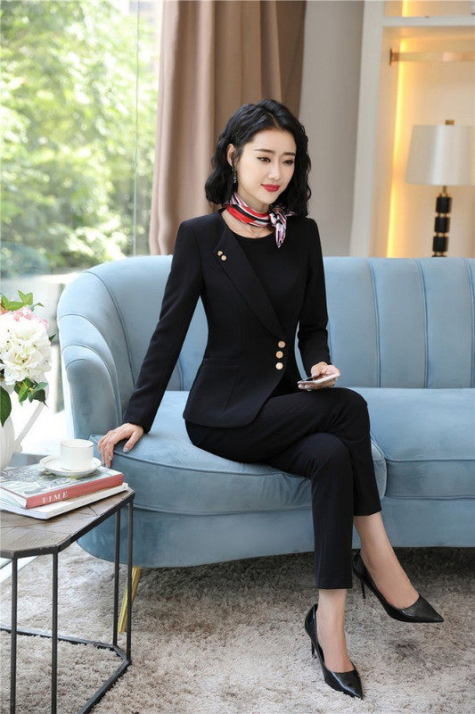 OL Stílusok Formális egyenruha Tervek Női öltönyök nadrággal és felsővel Női irodai munkaruházat Blézerek Professzionális nadrágkosztümök