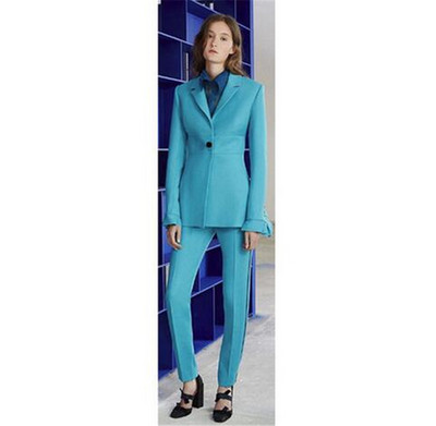 Egyedi gyártású szürke 2 részes szett női üzleti nadrágkosztüm Irodai formális egyenruha női munkaruházat blézer outfit nadrágkosztüm