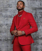 Egyedi gyártású vőfély, vörös vőlegény szmoking kendő, hajtóka, férfi öltöny, 2 részes esküvői vőlegény (kabát+nadrág+nyakkendő)