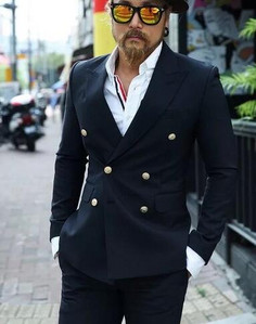 Elegáns barna alkalmi üzleti férfi öltönyök 2019-es Mariage Homme esküvői szmoking Vőlegény öltönyök férfi szmoking (kabát+nadrág)