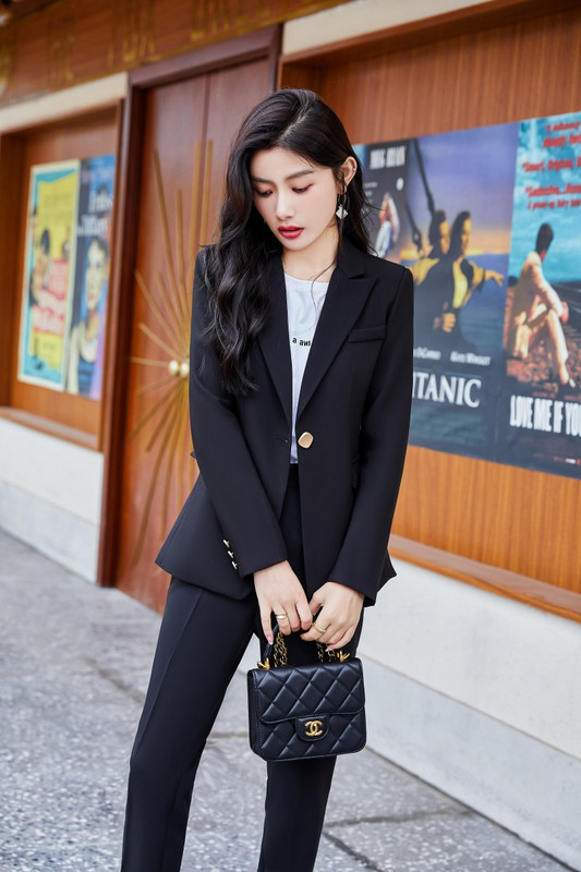 Divat nadrágkosztümök Női üzleti öltönyök nadrág és kabát irodai női blézer munkaruha OL stílus