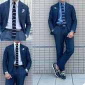 Jelmez Homme farmer öltönyök öltönyök méretre szabott 2 darab karcsú szabású kabát nadrág szalagavató szmoking Esküvői vőlegény Alkalmi munka Alkalmi szabott