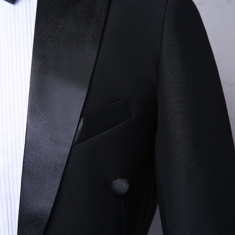 Férfi fraktok 5 részes szett szmoking öltönyök fecskefarkú kabát formális buli esküvői színpad Férfi dzseki táncvarázsfarkú öltönyök