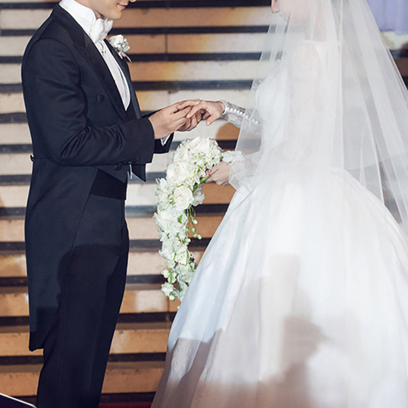 Férfi fraktok 5 részes szett szmoking öltönyök fecskefarkú kabát formális buli esküvői színpad Férfi dzseki táncvarázsfarkú öltönyök