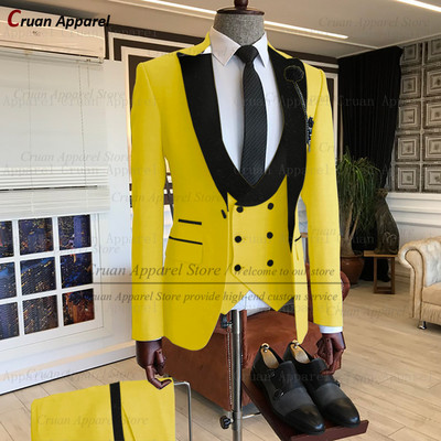 20 színű legújabb khaki esküvői férfi öltöny szett, szabott fehér vőlegény vőlegény szmoking formális fekete bársony blézer mellény nadrág 3 db