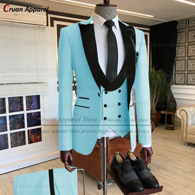 20 színű legújabb khaki esküvői férfi öltöny szett, szabott fehér vőlegény vőlegény szmoking formális fekete bársony blézer mellény nadrág 3 db